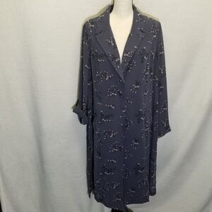 Torrid 1  (1X) Top Sheer Cover Up Gray Floral Bohemian Festival Cottagecore Boho